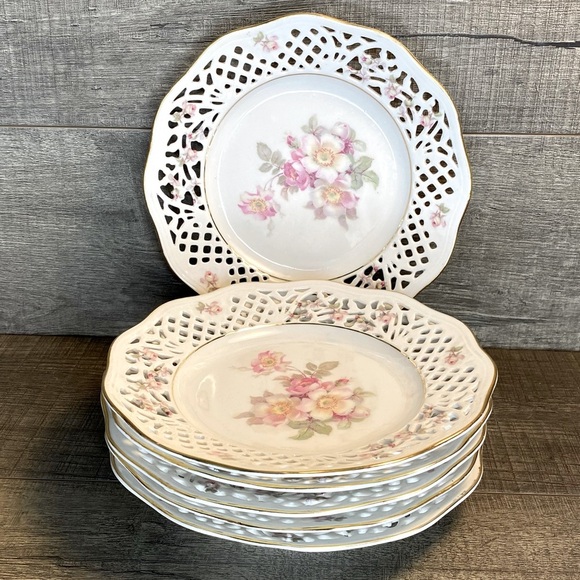 Shumann Arzberg Other - Vintage Schumann Arzberg Germany Rosedale Floral Dessert Plates 6